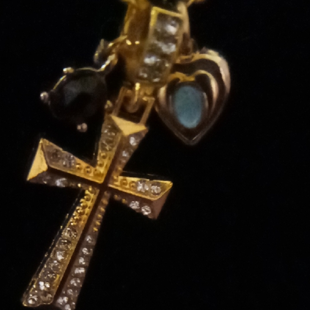 Gold Cross Pendant with faith Charms religion